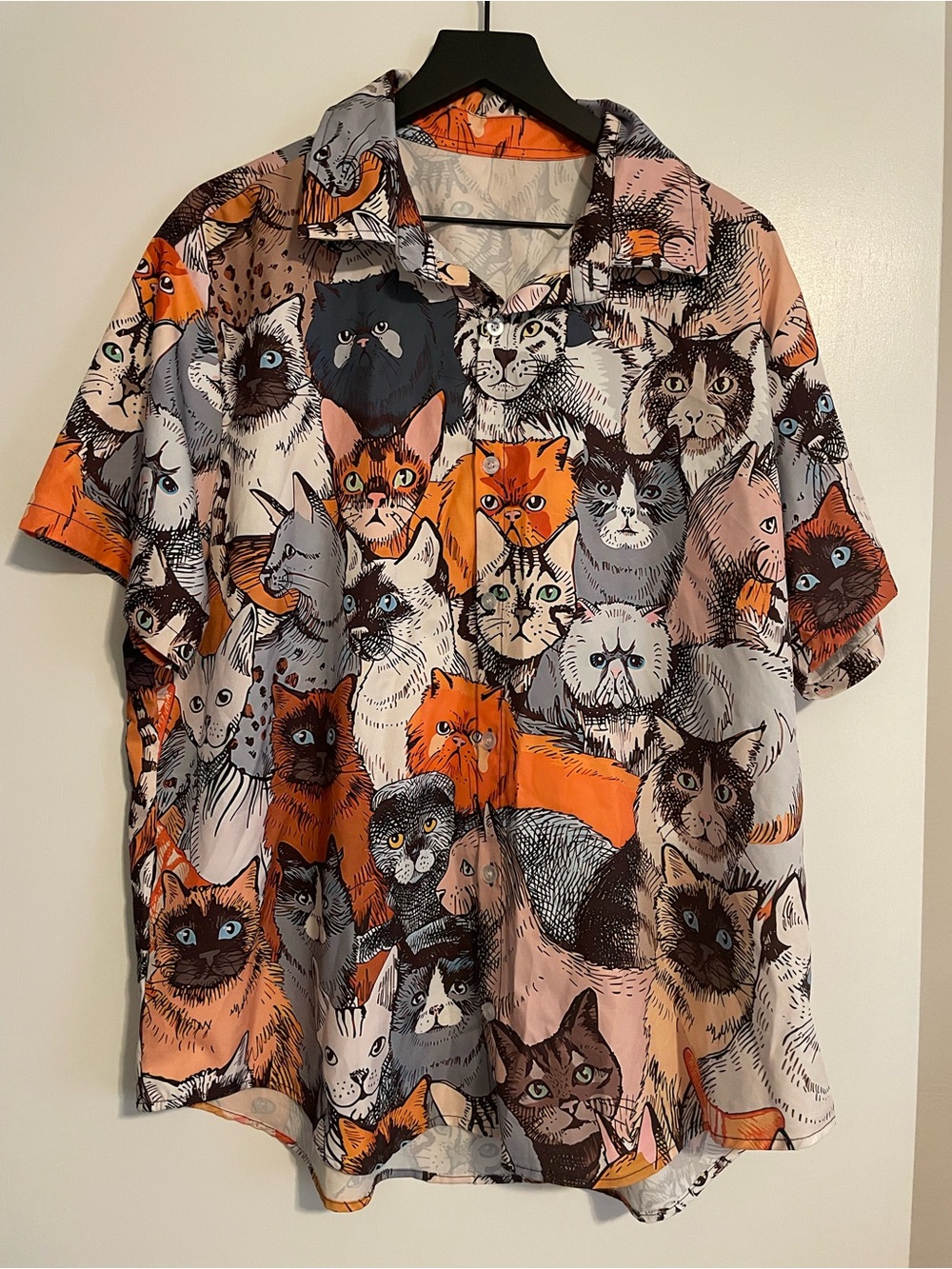 Cat Print button-down shirt Shirt